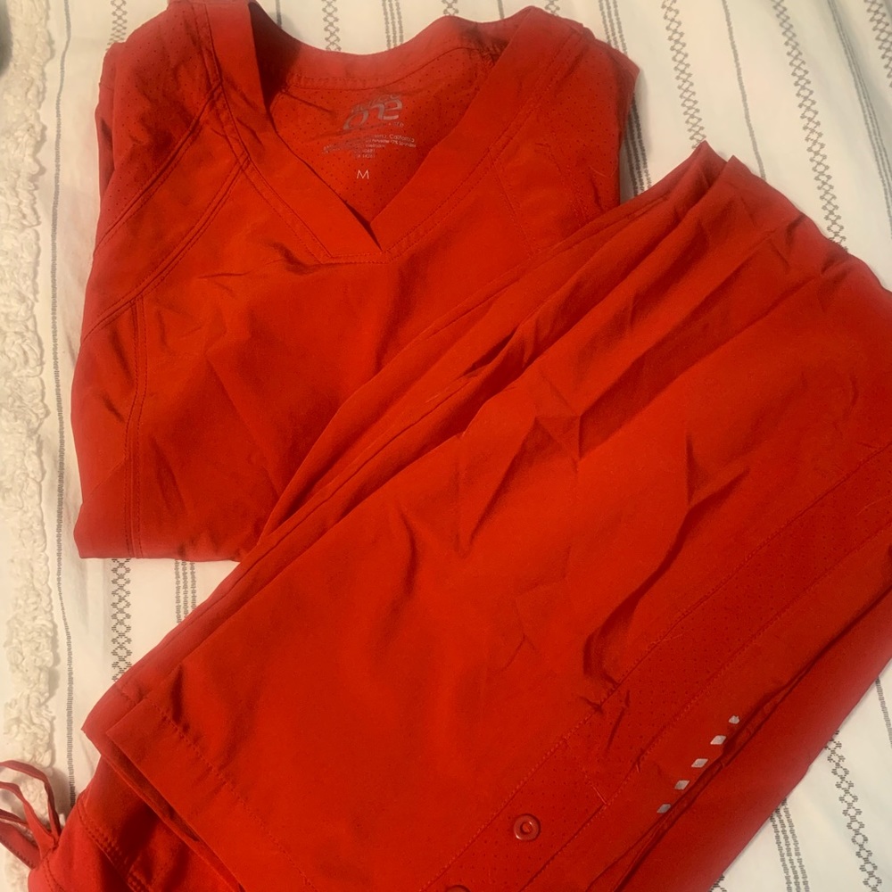 Red Scrub Set